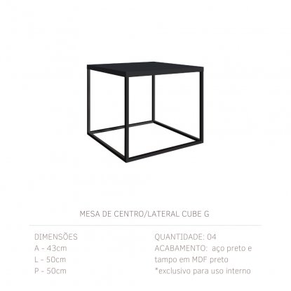 Mesa de centro/lateral Cube G