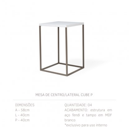 Mesa de centro/lateral Cube P