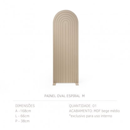 Painel oval espiral M (bege claro)