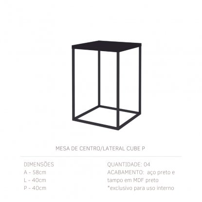 Mesa de centro/lateral Cube P